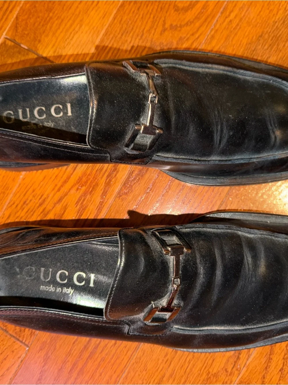 Gucci Black Leather Men’s Bit-Detail Slip-On Loafers